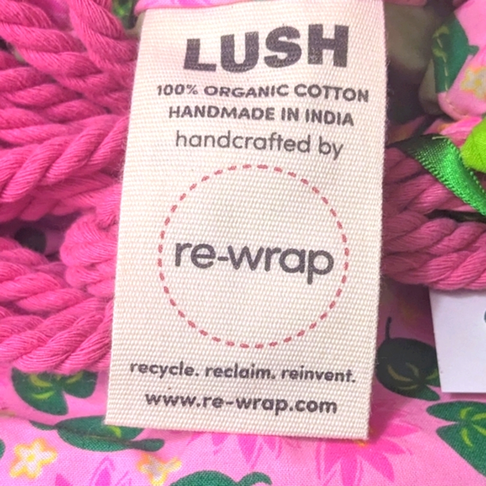 Lush Hoppy Frog Organic Cotton Drawstring Backpack Bag - Picture 6 of 6